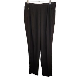 IZOD Ladies Hidden Side Zip Black Tappered Leg Pants Size 16
